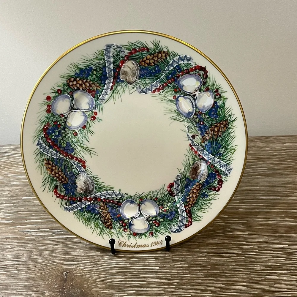 Lenox COLONIAL CHRISTMAS WREATH Collectible Plate 1984 Rhode Island